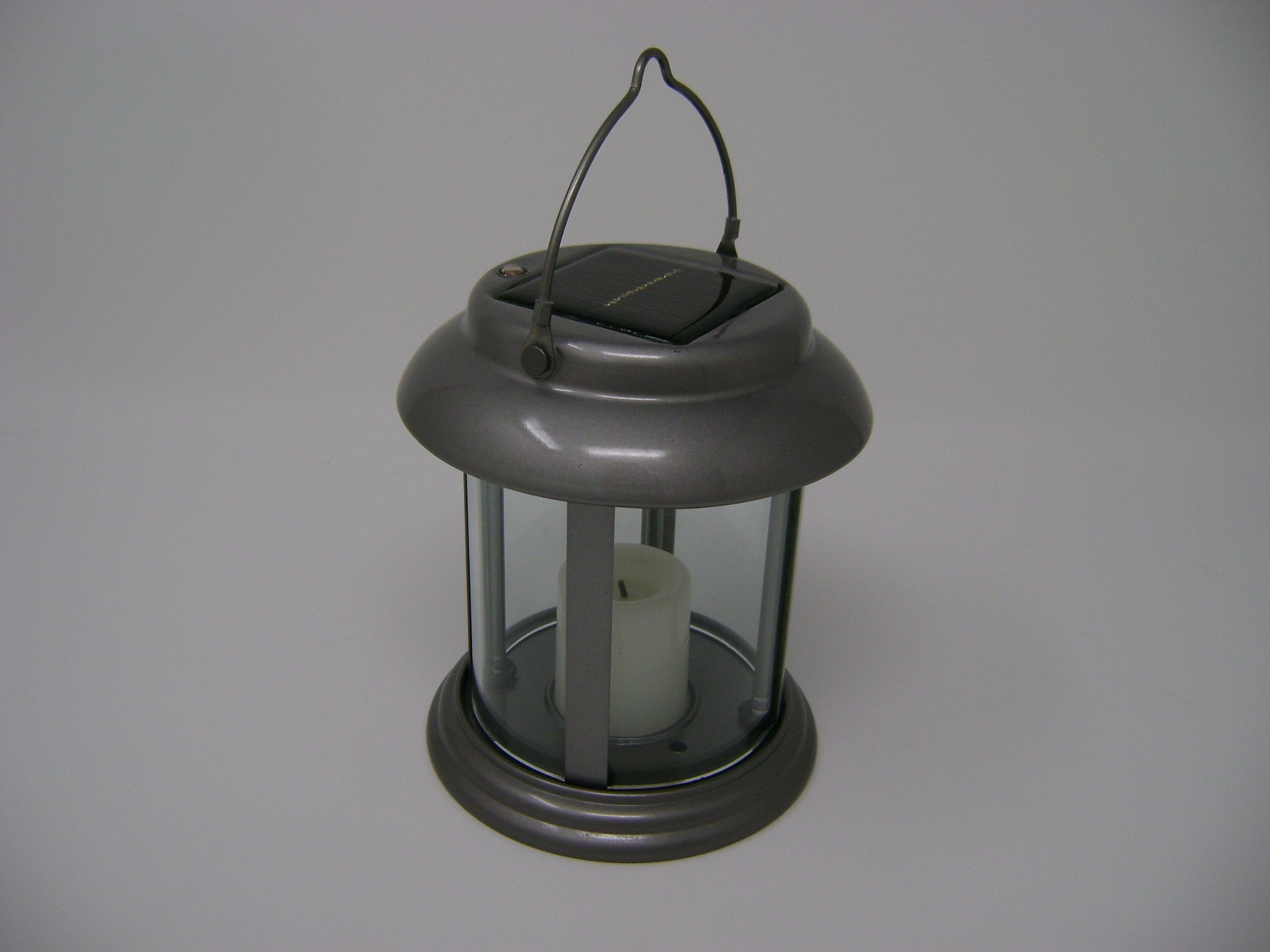 Paradise -  Silver Solar Power Flickering Candle Lantern