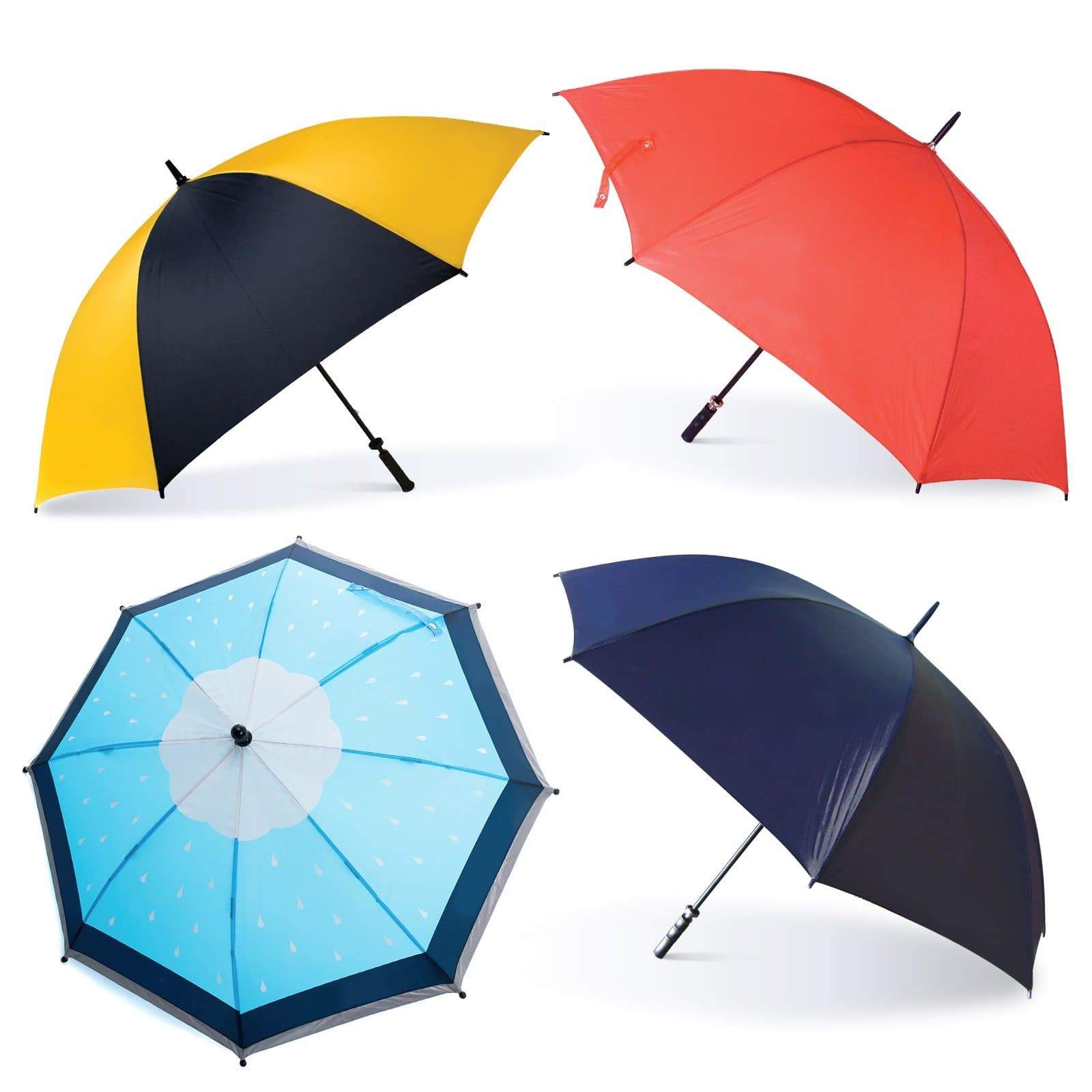 Fibreglass Wind Proof Packs of Golf Umbrellas With Random Logos