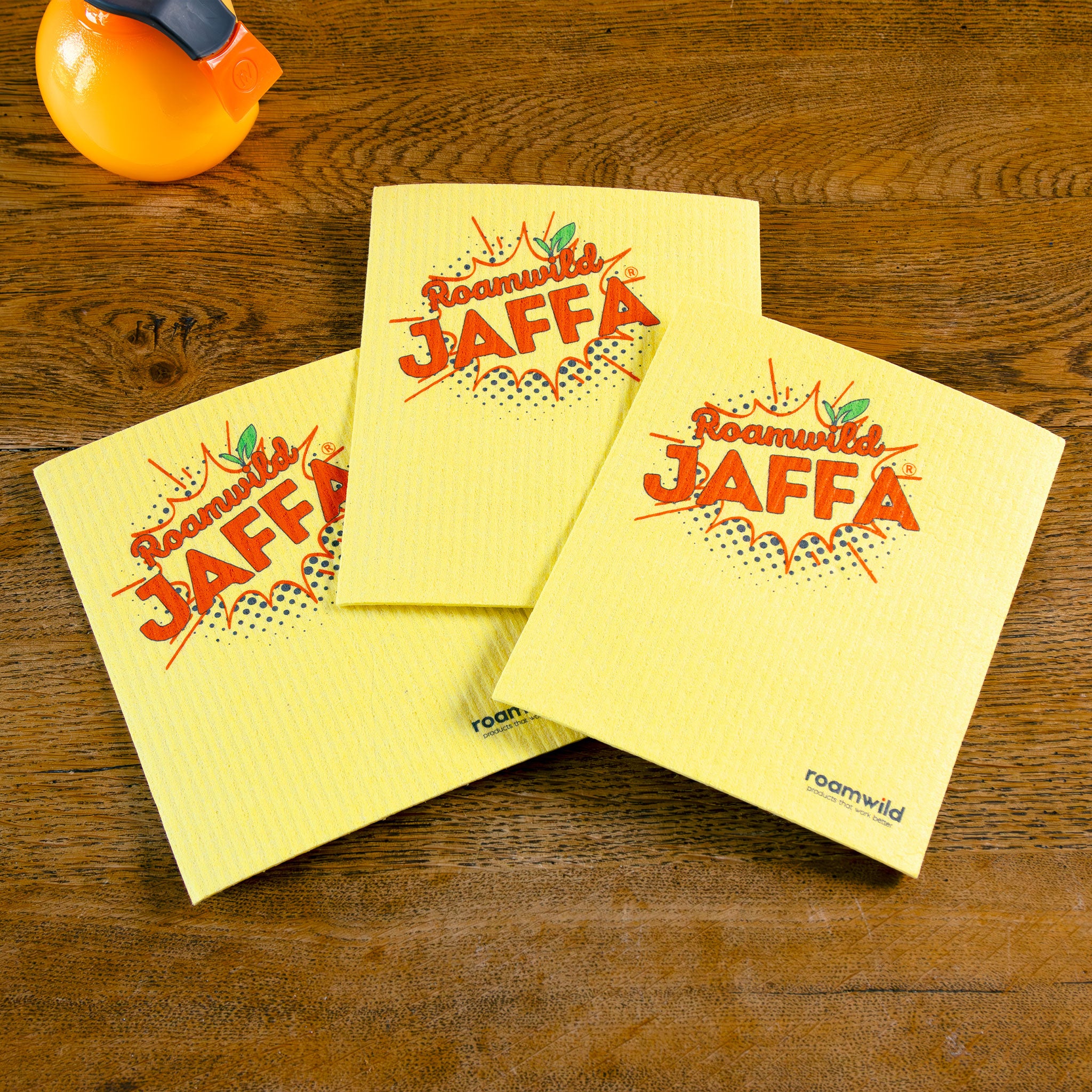 Roamwild Wiederverwendbares Papiertuch | Nie wieder Papiertücher kaufen | Gelber Jaffa-Druck 