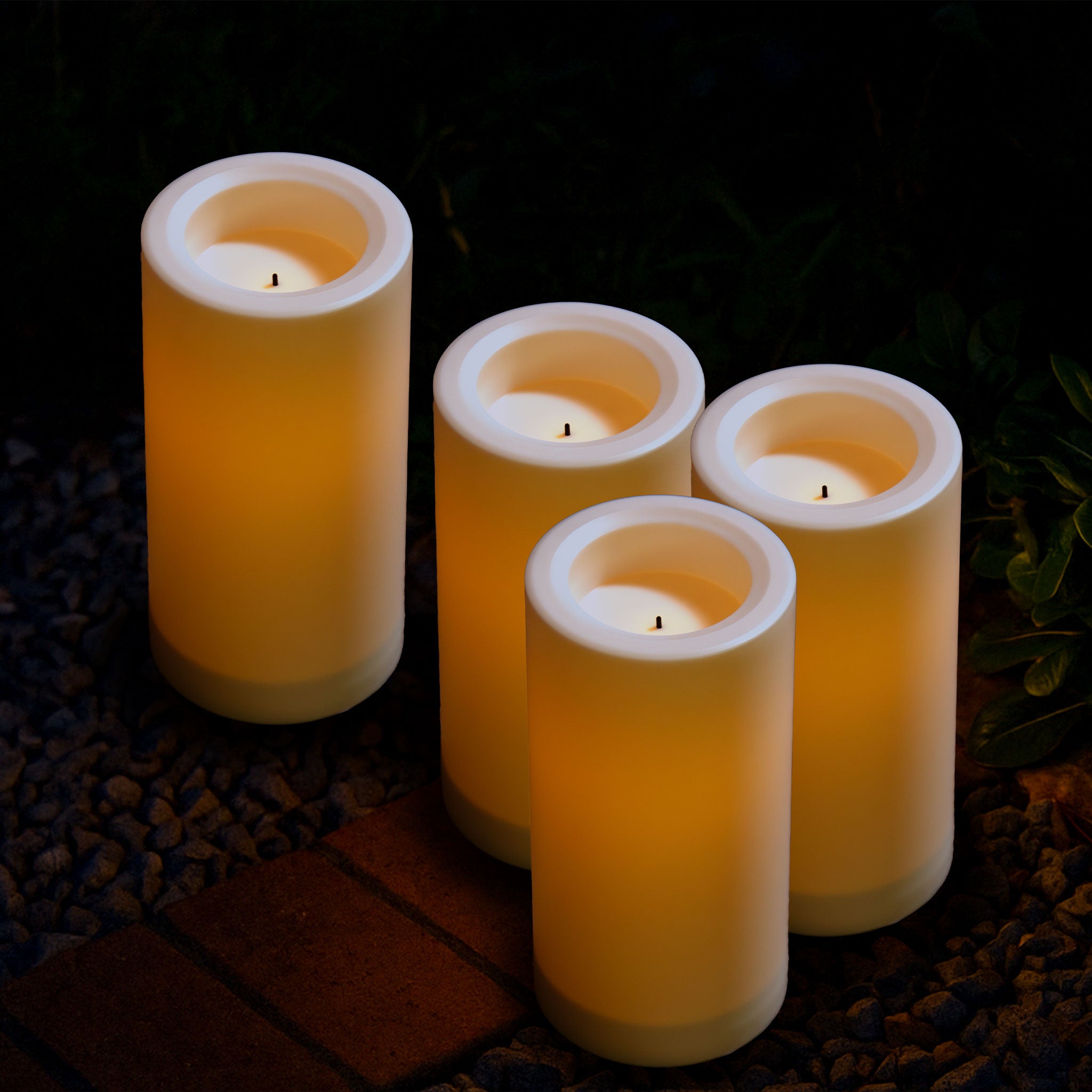 Outdoor Flameless Battery Candles 6 Inch (Medium)