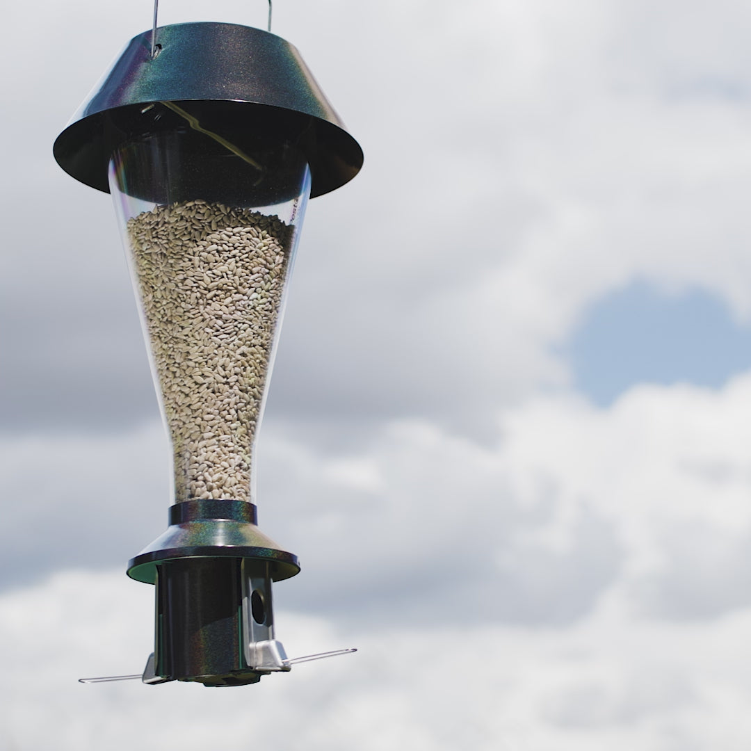 Load video: Roamwild Mega PestOff Squirrel Proof Bird Feeder For Mixed Seed/Sunflower Hearts