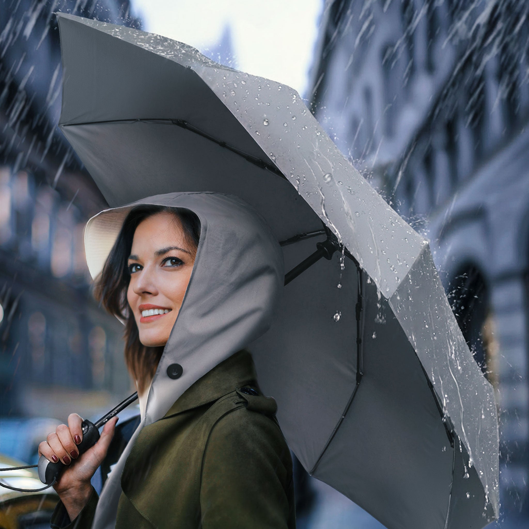 Roamwild Mi-Hood™ Plus Regenschirm: Die perfekte Haarschutzlösung
