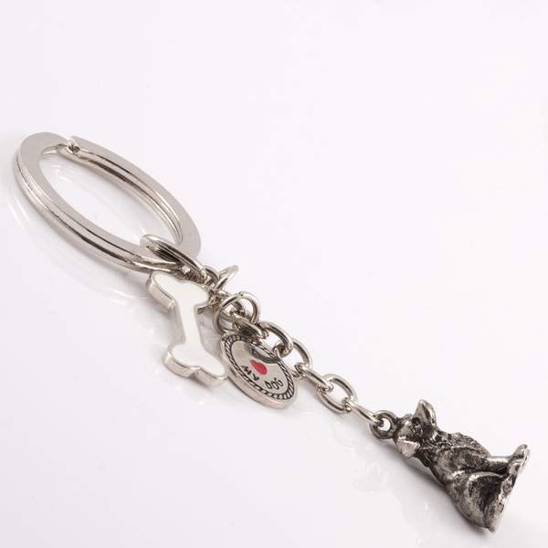 Grote rassen - Zeer gedetailleerde metalen sleutelhanger met hondenmotief 